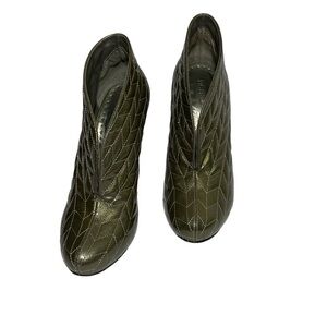 Bcbgirls Gold Woven Leather Slip On Ankle Boots BCBG Girls booties